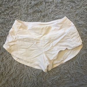 White Lululemon speed up shorts